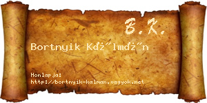 Bortnyik Kálmán névjegykártya