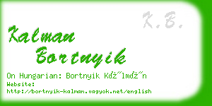 kalman bortnyik business card